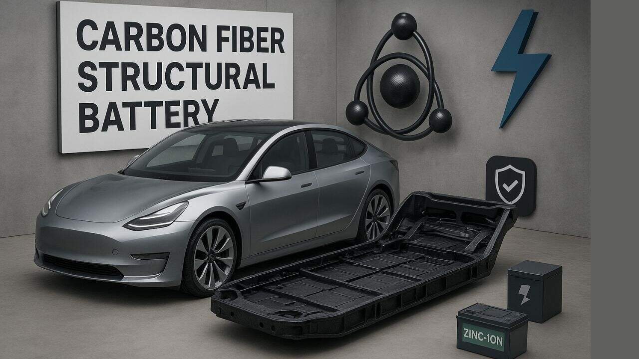 Carbon-fiber based structural battery